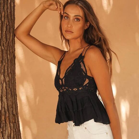 Free People Black Adella Cami size XS NWT - Picture 10 of 11